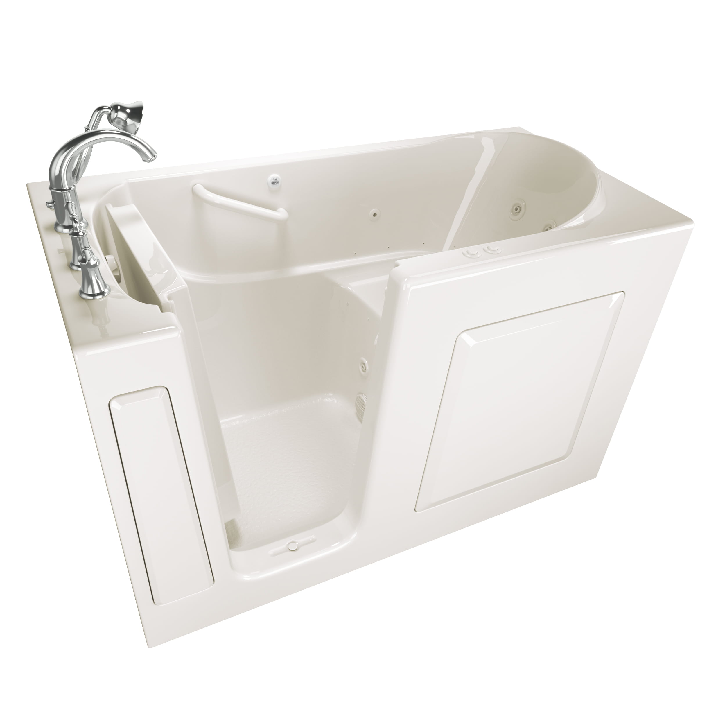 Gelcoat Value Series 30x60 Inch Walk-In Bathtub with Combination Air Spa and Whirlpool Massage System - Left Hand Door and Drain